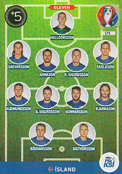 Eleven Iceland Panini UEFA EURO 2016 #171